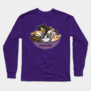 Bowl of Mischief (Cats) Long Sleeve T-Shirt